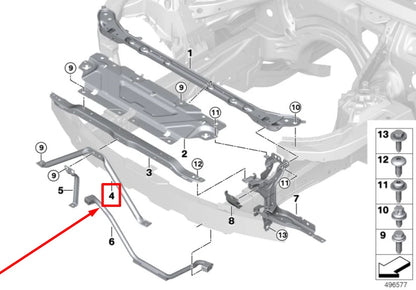 NEW BMW 3 G20 RADIATOR SUPPORT PANEL V-SUPPORT BRACE 51647438126 7438126