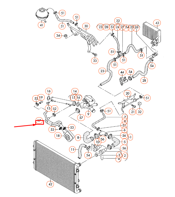 NEW AUDI A3 8P ENGINE COOLANT HOSE 022121049G ORIGINAL