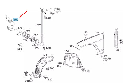 NEW MERCEDES-BENZ E W212 FRONT LEFT FENDER BRACKET A2128100114 ORIGINAL