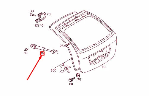 NEW MB C T-MODEL S203 REAR PANEL DOOR GAS SPRING STRUT A2039800364 ORIGINAL