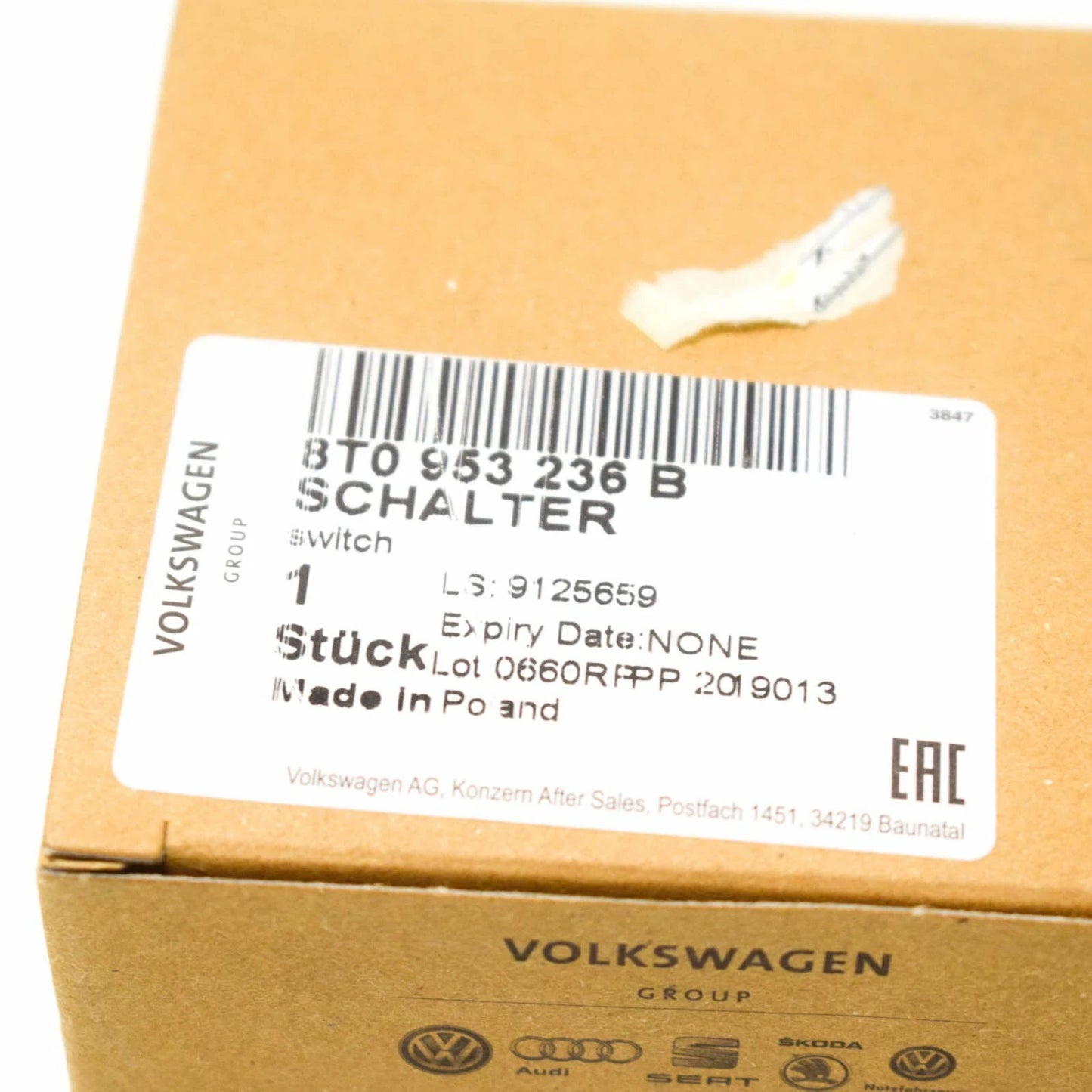 NEW AUDI A4 B8 HOOD LATCH MICRO SWITCH SENSOR 8T0953236B