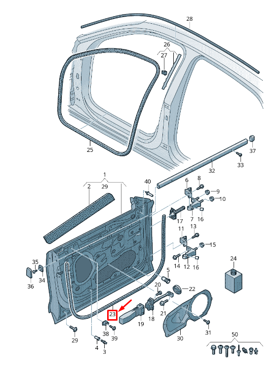NEW AUDI Q8 4MN FRONT OUTER DOOR SEAL RUBBER 4M8837911 ORIGINAL