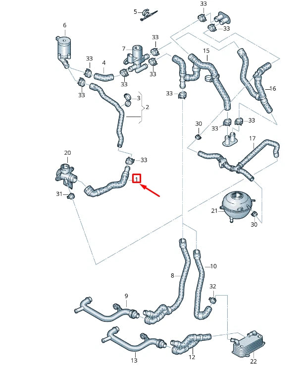 NEW VW TRANSPORTER VI T6 COOLANT HOSE 7E0122157CG
