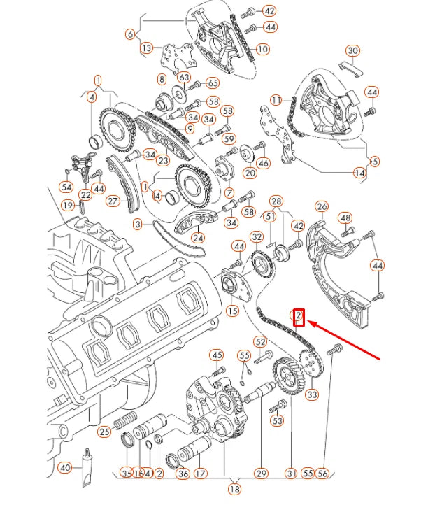 NEW AUDI R8 42 LOWER CENTRE CAMSHAFT TIMING CHAIN 06E109465BD ORIGINAL