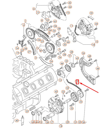 NEW AUDI R8 42 LOWER CENTRE CAMSHAFT TIMING CHAIN 06E109465BD ORIGINAL