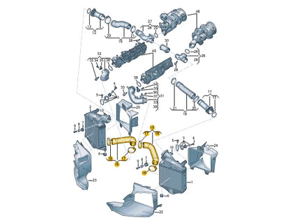 NEW AUDI Q7 4M LEFT LOWER INTERCOOLER HOSE PIPE 4M0145737AD