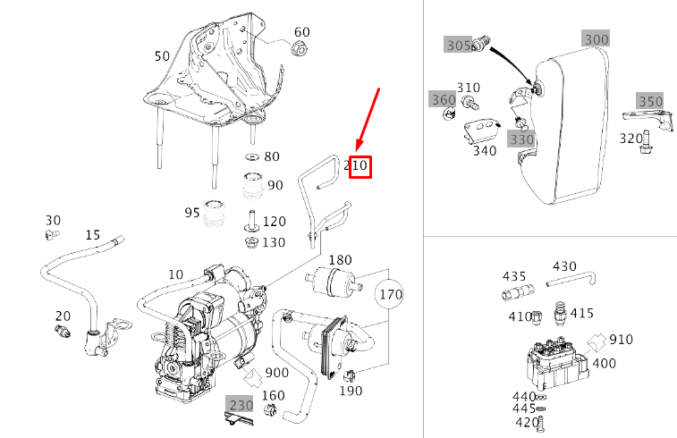 NEW MERCEDES-BENZ S W222 COMPRESSED-AIR LINE A2223273145 ORIGINAL