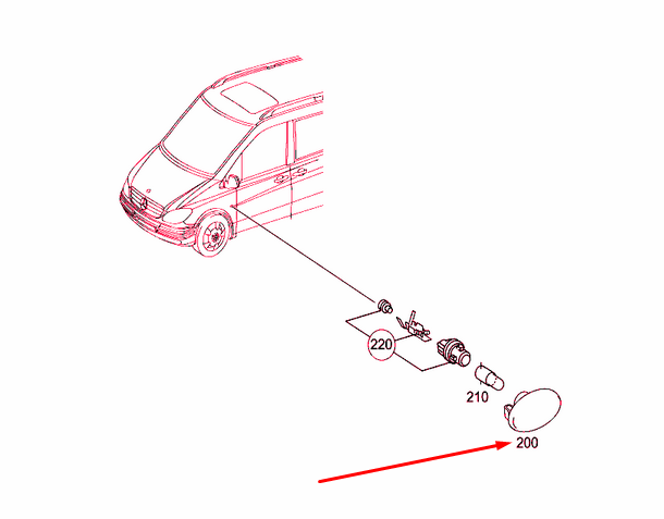 NEW MB VITO W639 FRONT LATERAL DIRECTION INDICATOR A6398200021 ORIGINAL