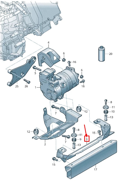 NEW AUDI E-TRON GEN A/C COMPRESSOR BRACKET 4KE820195AC