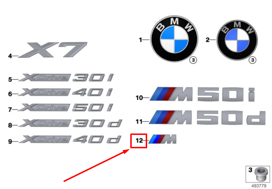 new bmw x7 g07 emblem 8094000 51148094000 original