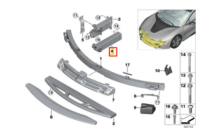 NEW BMW I8 I12 RIGHT SIDE CRASH ABSORBER 51117336206 ORIGINAL
