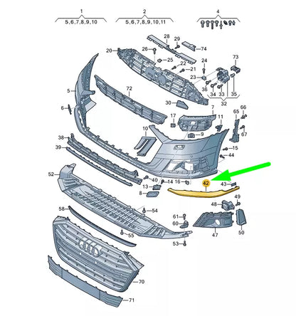 NEW AUDI A8 4N D5 FRONT BUMPER LEFT TRIM 4N0853333BY9B ORIGINAL