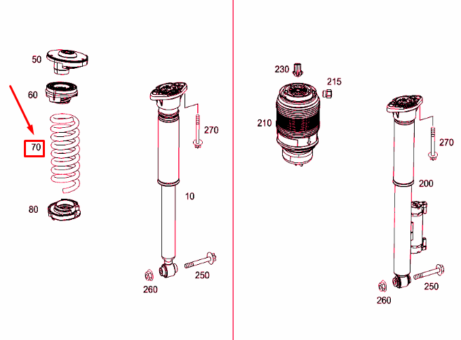 new mercedes-benz c w205 rear spring a2053240204 original