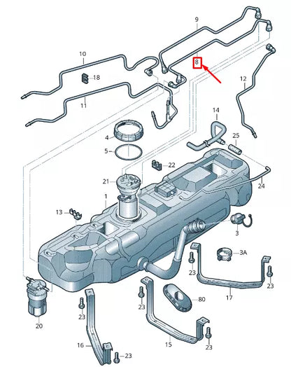 NEW VOLKSWAGEN CRAFTER 2F MK1 FUEL TANK FEED LINE 2E0201361C