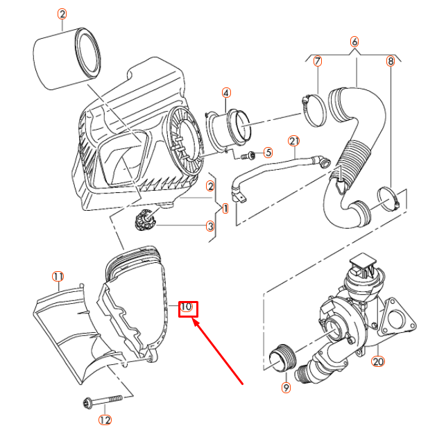 NEW AUDI A6 C7 INTAKE AIR DUCT 4G0129624L ORIGINAL
