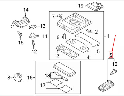NEW VW SCIROCCO 13 REAR READING LIGHT 5N0947291C82V ORIGINAL