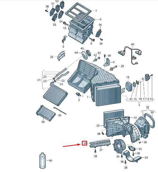 NEW VW TOUAREG 7P MK2 BLOWER HOUSING SEAL 7P1820947
