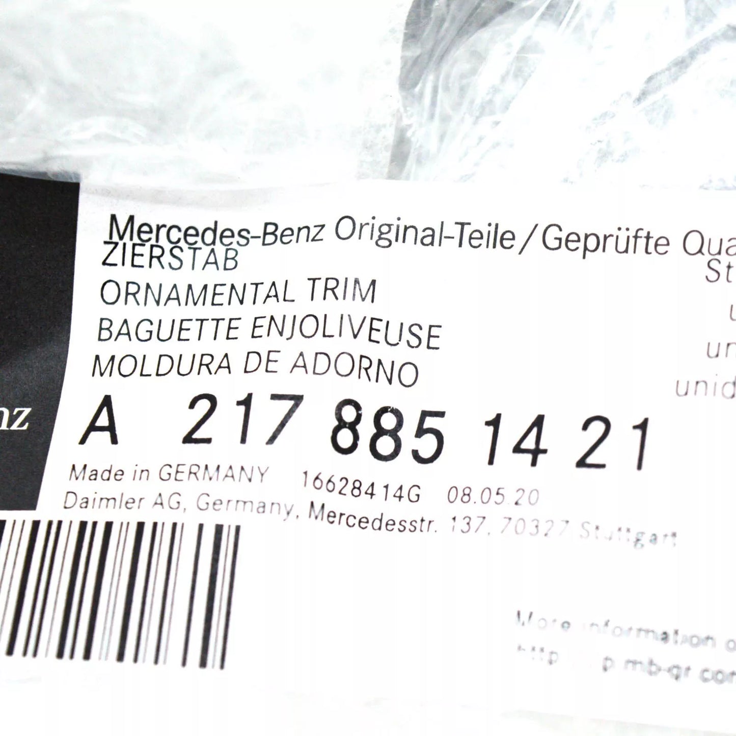 NEW MERCEDES-BENZ S COUPE C217 FRONT BUMPER RIGHT TRIM A2178851421