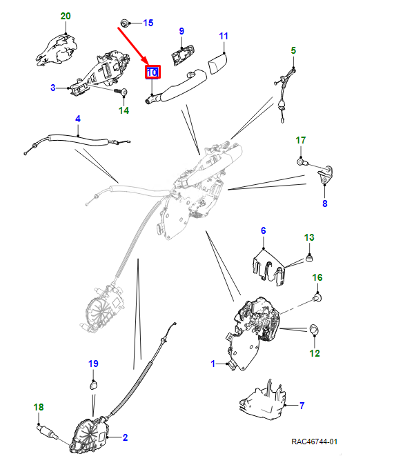 new jaguar xf x260 rear door exterior handle t2h19787cbr original