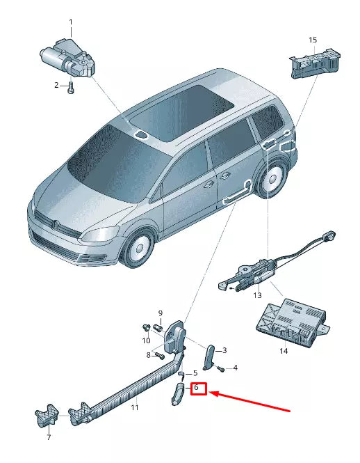 NEW VW SHARAN 7N RIGHT SLIDING DOOR SWING ARM 7N0903414B