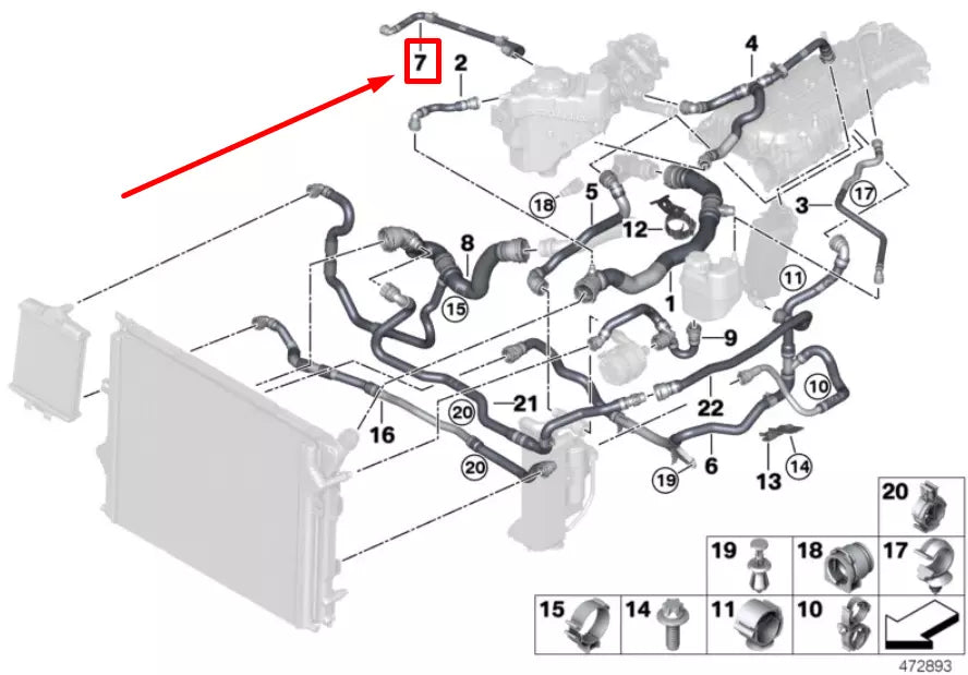 NEW BMW 2 CABRIO F23 ENGINE CYLINDER HEAD PIPE 17128616555 8616555 ORIGINAL