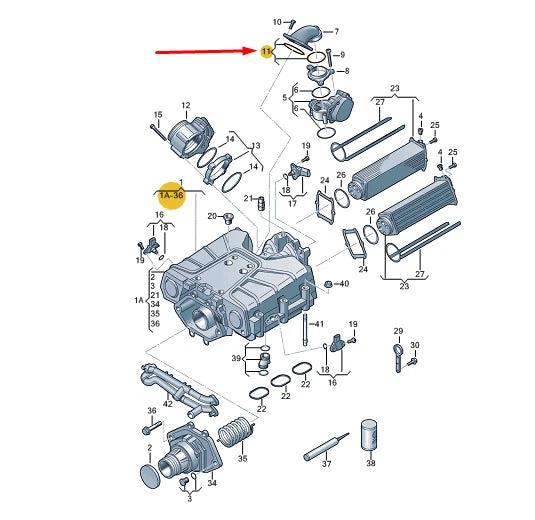 NEW VW TOUAREG 7P MK2 THROTTLE PIPE UNION GASKET SET 06E198012B ORIGINAL