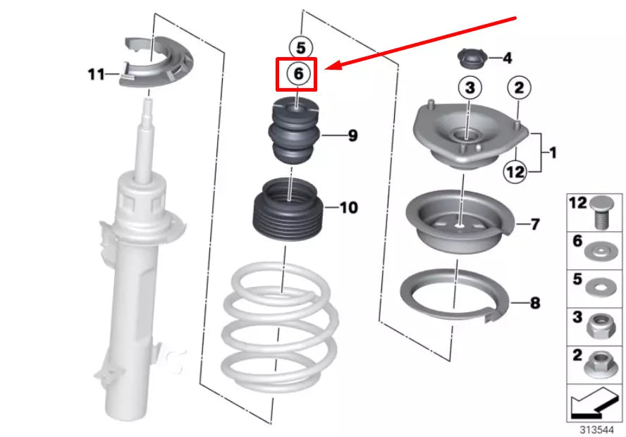 NEW BMW Z4 E85 FRONT SPRING STRUT SPACER SHIM WASHER 6776760 31336776760