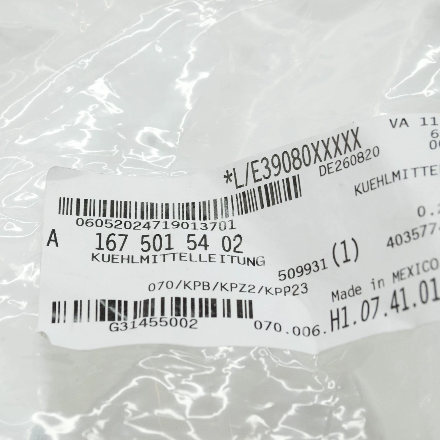 NEW MERCEDES-BENZ GLE W167 COOLANT HOSE PIPE A1675015402 ORIGINAL