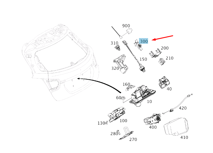 new mb gla x156 rear end door park assist camera bracket a2315454940 original