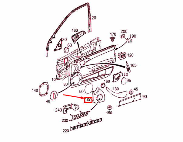 NEW MB C W203 FRONT LEFT DOOR LOUDSPEAKER COVER A20372707887E94 ORIGINAL