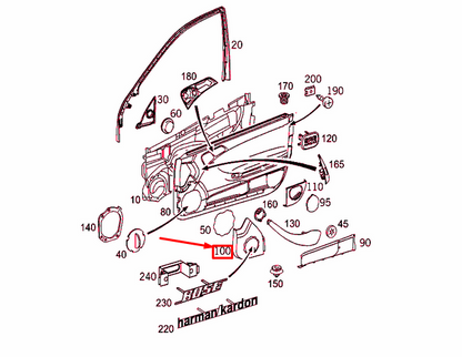 NEW MB C W203 FRONT LEFT DOOR LOUDSPEAKER COVER A20372707887E94 ORIGINAL