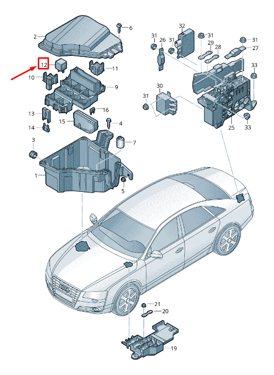 new audi a8 4h glow plug control unit 4l1907282a original