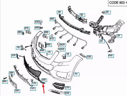 NEW MERCEDES-BENZ GLK-CLASS X204 FRONT BUMPER GRILLE A2048856823 ORIGINAL