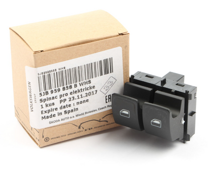 new skoda rapid nh front door window switch lhd 5jb959858bwhs original