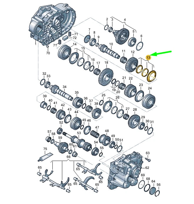 NEW AUDI Q3 F3 1./2. GEAR SYNCHRO RINGS SET 0A5311197B ORIGINAL