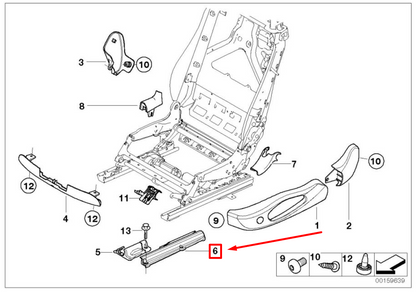new bmw 3 cabrio e93 rear left seat rail trim 9116937 52109116937 original