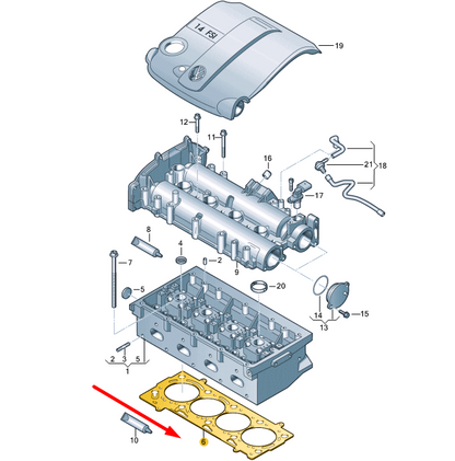 new volkswagen cc cylinder head metal gasket 03c103383ah original
