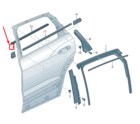 new audi e-tron gen rear right door shell seal 4ke867370 original