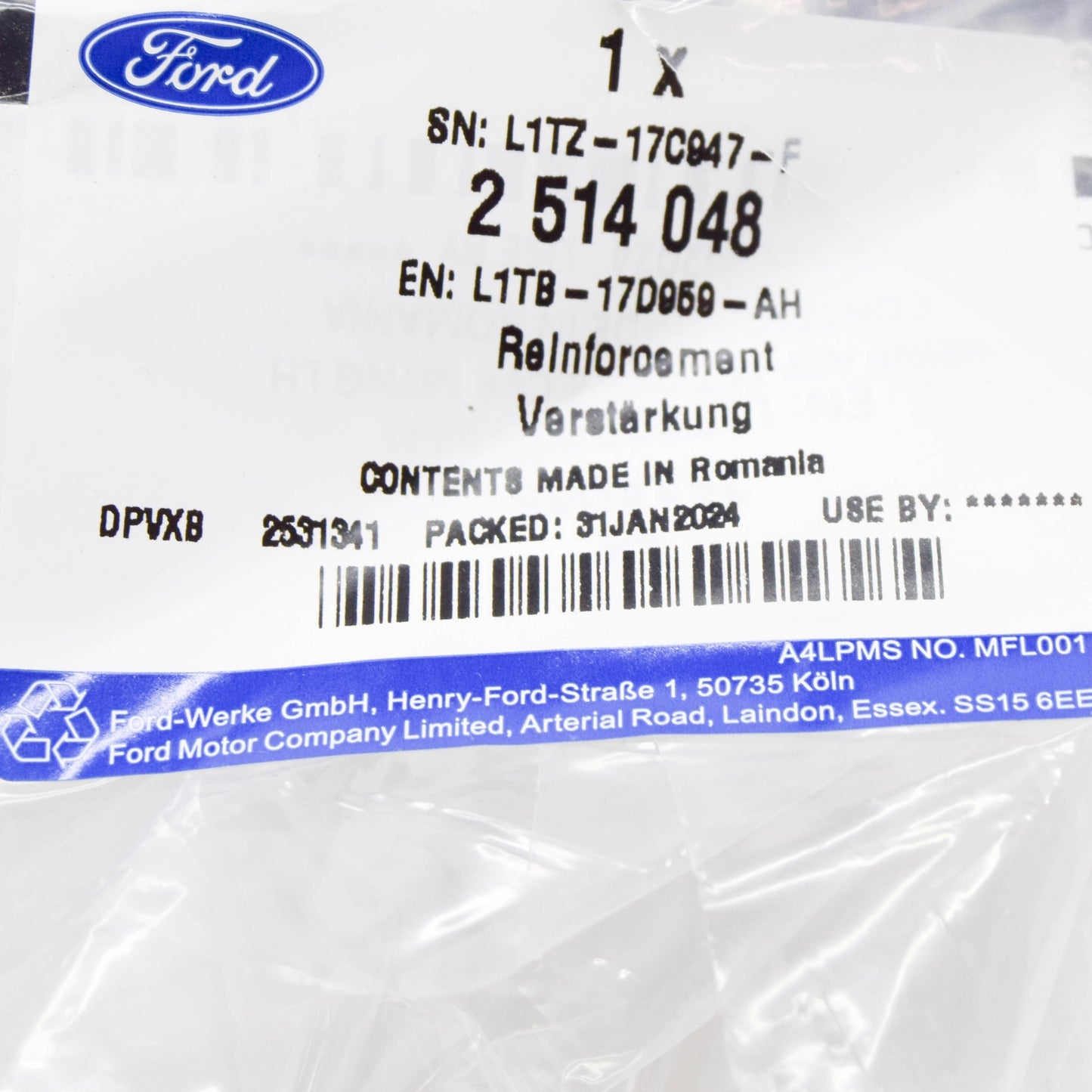 new ford puma front left bumper bracket 2514048 l1tb-17d959-ah original