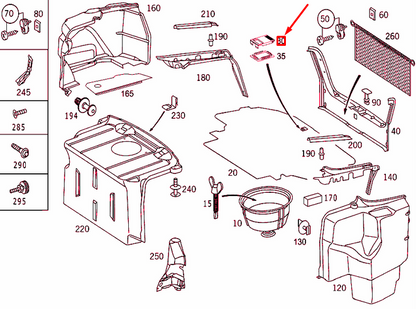 NEW MERCEDES-BENZ S W220 LUGGAGE COMPARTMENT HANDLE A22068002147C45 ORIGINAL
