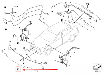 NEW BMW 5 F10 FRONT BUMPER PDC WIRING HARNESS 61129286483 9286483 ORIGINAL