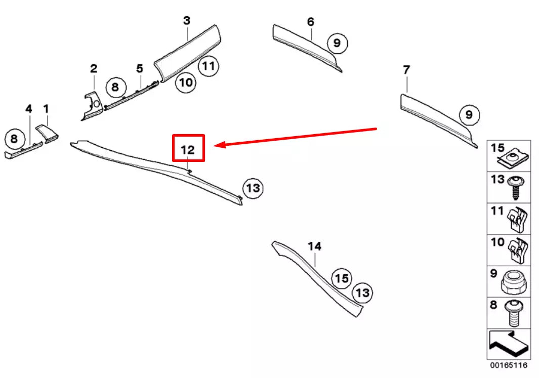 NEW BMW X5 E70 FRONT LEFT CENTER CONSOLE TRIM 51166969541 6969541 ORIGINAL
