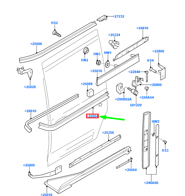 new ford transit connect mk1 left sliding door centre track 5095497 original