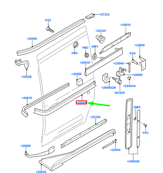 new ford transit connect mk1 left sliding door centre track 5095497 original