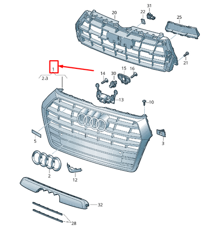 new audi q5 fy radiator grille 80a853651aevar 80a853651ae var original