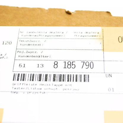 NEW BMW 5 E39 TOURING 2.0I TRUNK LID GRIP WITH KEY BUTTON 51138185790 ORIGINAL