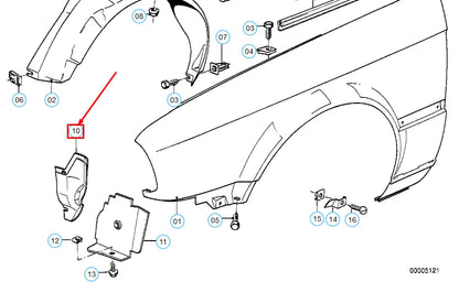 NEW BMW 3 E30 FRONT LEFT WHEEL HOUSING COVER 51711943829 1943829 ORIGINAL