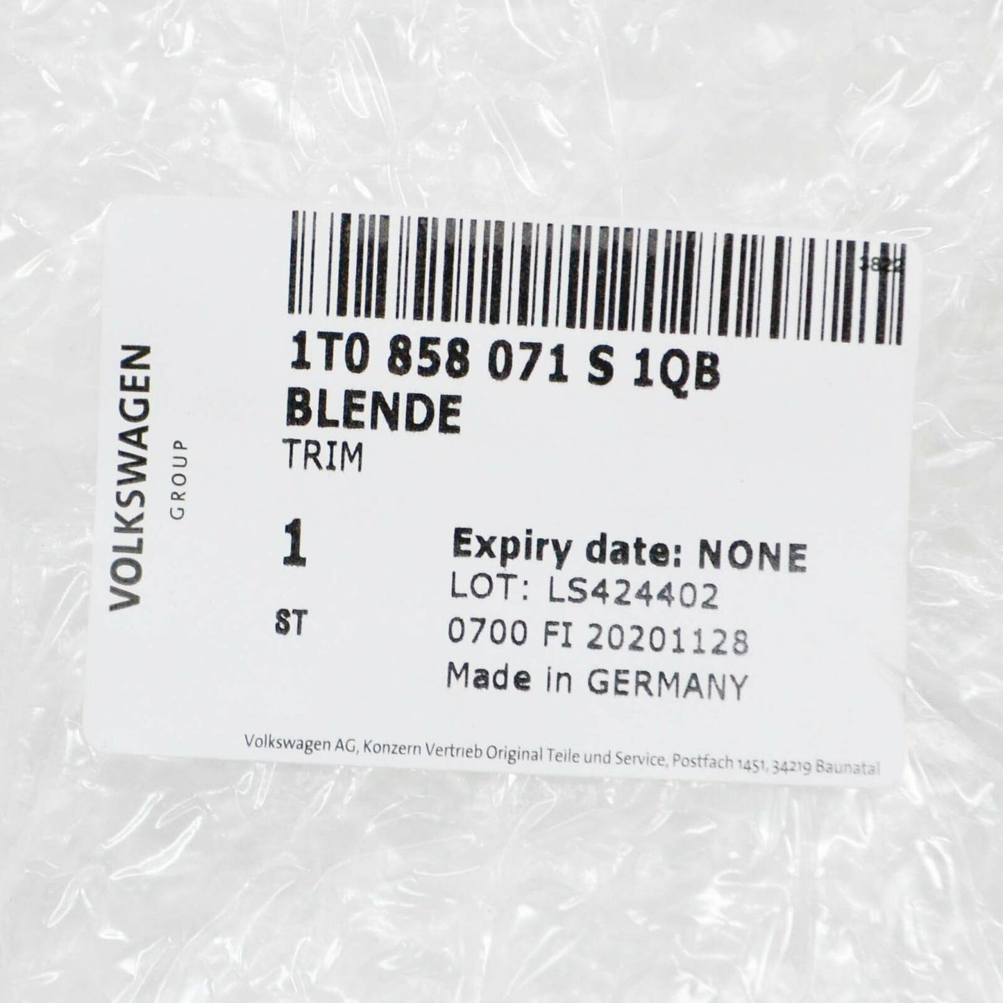 NEW VW TOURAN 1T INSTRUMENT PANEL CENTER TRIM 1T0858071S1QB ORIGINAL