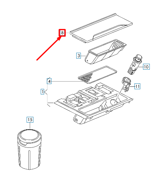 NEW VOLKSWAGEN ARTEON 3H7 FRONT ASHTRAY COVER RHD 3G2864571FML7 ORIGINAL