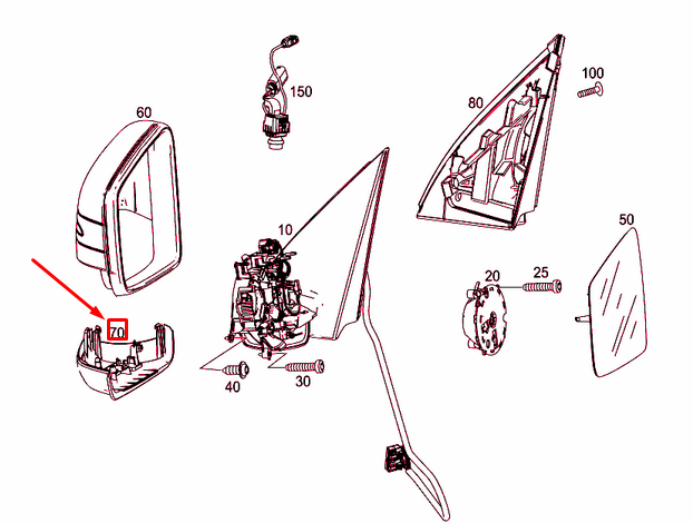 NEW MERCEDES-BENZ ML W166 FRONT LEFT DOOR MIRROR LOWER COVER A1668100315